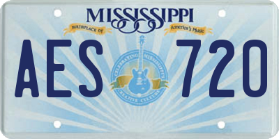 MS license plate AES720