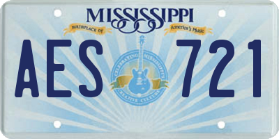MS license plate AES721