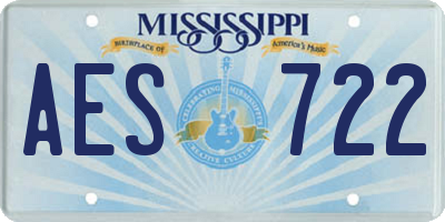 MS license plate AES722