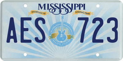 MS license plate AES723