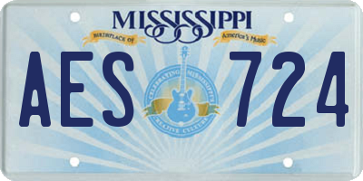 MS license plate AES724