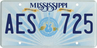 MS license plate AES725