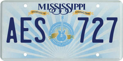 MS license plate AES727