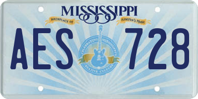 MS license plate AES728