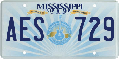 MS license plate AES729