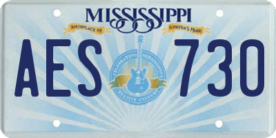 MS license plate AES730