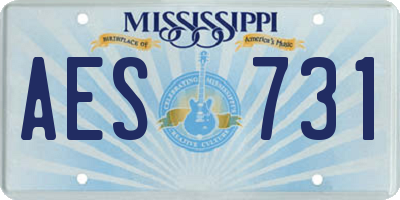 MS license plate AES731