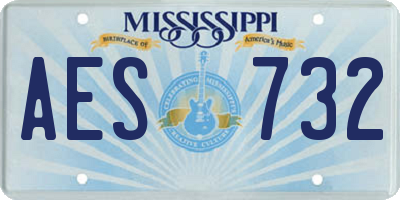 MS license plate AES732