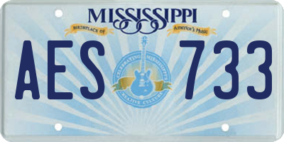 MS license plate AES733