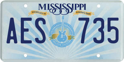 MS license plate AES735