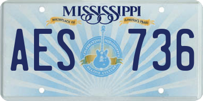 MS license plate AES736
