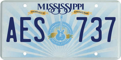 MS license plate AES737