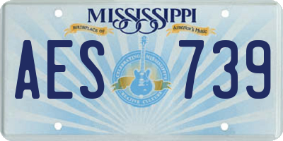 MS license plate AES739