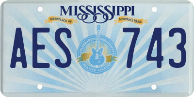 MS license plate AES743