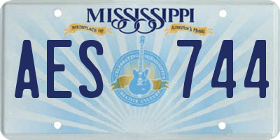 MS license plate AES744