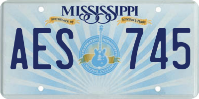 MS license plate AES745