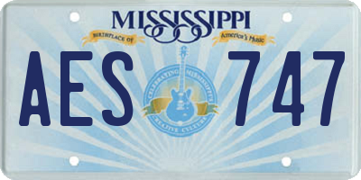 MS license plate AES747