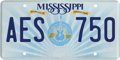 MS license plate AES750