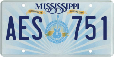 MS license plate AES751