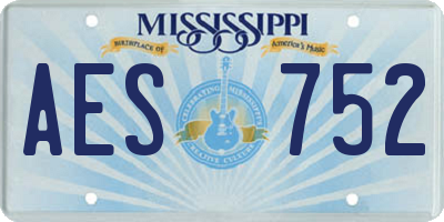 MS license plate AES752
