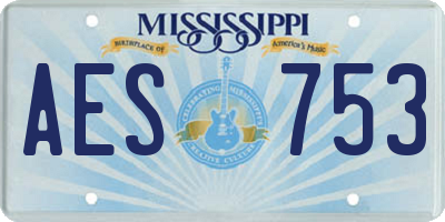 MS license plate AES753