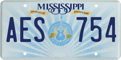 MS license plate AES754