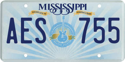 MS license plate AES755