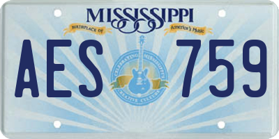 MS license plate AES759