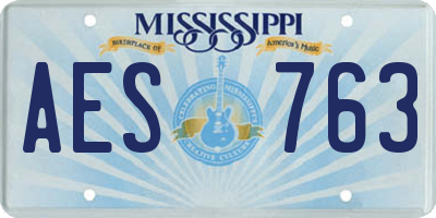 MS license plate AES763
