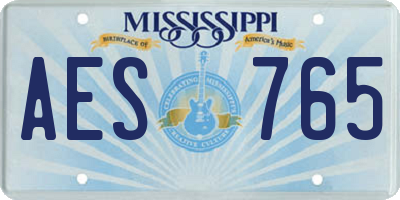MS license plate AES765
