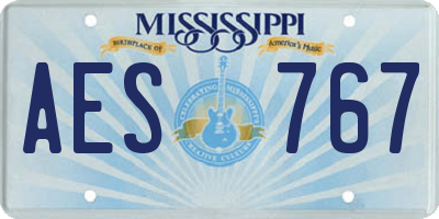 MS license plate AES767