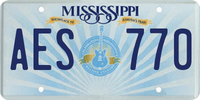 MS license plate AES770