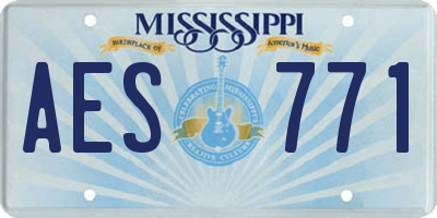 MS license plate AES771