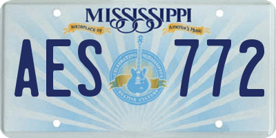 MS license plate AES772