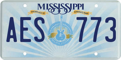 MS license plate AES773