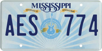 MS license plate AES774
