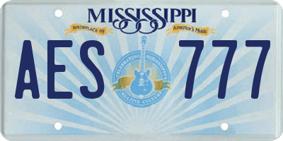 MS license plate AES777