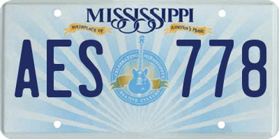 MS license plate AES778