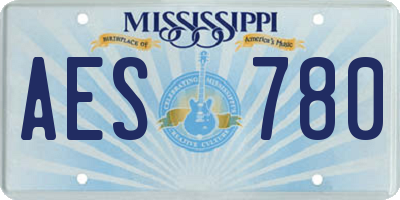 MS license plate AES780