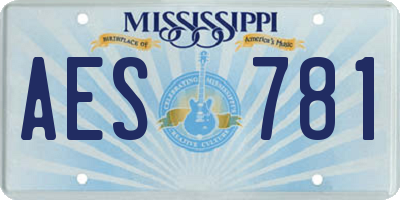 MS license plate AES781