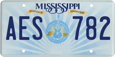 MS license plate AES782