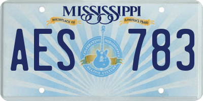MS license plate AES783