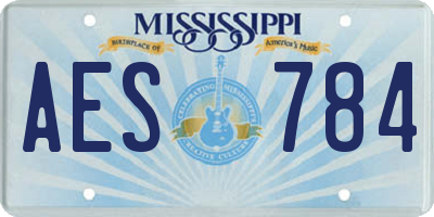 MS license plate AES784