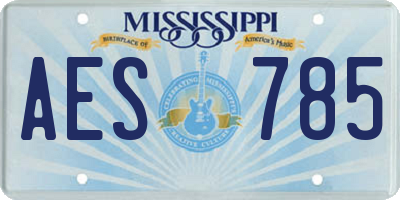 MS license plate AES785