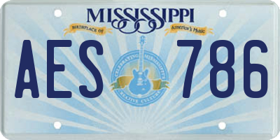 MS license plate AES786