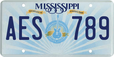 MS license plate AES789
