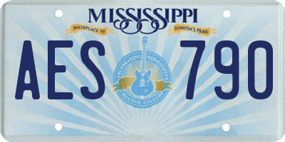 MS license plate AES790