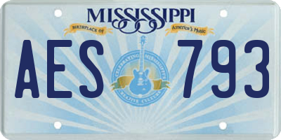 MS license plate AES793
