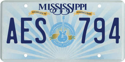 MS license plate AES794