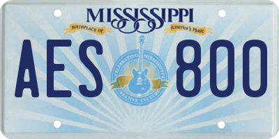 MS license plate AES800